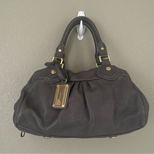Marc Jacobs Dark Gray Satchel with Gold Hardware